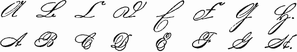 A-H German Capital Letters A through H