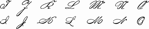 I-O German Capital Letters I through O