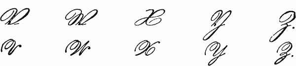 V-Z German Capital Letters V through Z