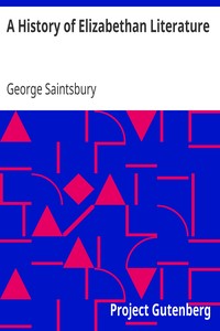 Cover of A History of Elizabethan Literature