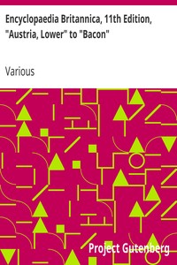 Cover of Encyclopaedia Britannica, 11th Edition, "Austria, Lower" to "Bacon"
Volume 3, Part 1, Slice 1