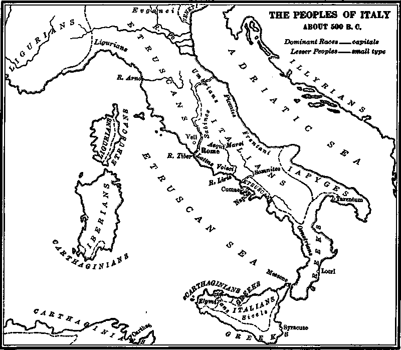 The Peoples of Italy about 500 B.&nbsp;C.