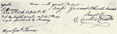 FROM CHASE AND CARROLL’S LETTER TO THOMAS