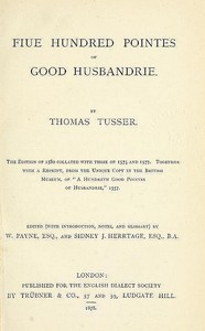 Cover of Fiue hundred pointes of good husbandrie