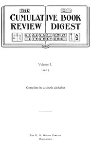 Cover of The cumulative book review digest, Volume 01, 1905