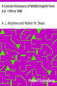 Cover of A Concise Dictionary of Middle English from A.D. 1150 to 1580