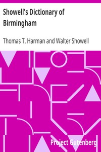 Cover of Showell's Dictionary of Birmingham
A History and Guide, Arranged Alphabetically