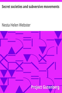 Cover of Secret societies and subversive movements