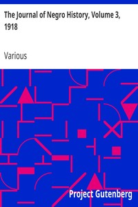 Cover of The Journal of Negro History, Volume 3, 1918