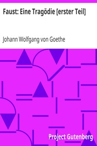 Cover of Faust: Eine Tragödie [erster Teil]