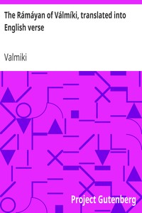 Cover of The Rámáyan of Válmíki, translated into English verse