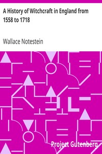 Cover of A History of Witchcraft in England from 1558 to 1718