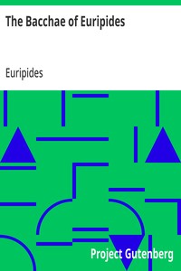 Cover of The Bacchae of Euripides