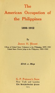 Cover of The American Occupation of the Philippines 1898-1912