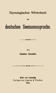 Cover of Etymologisches Wörterbuch der deutschen Seemannssprache