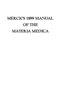 Cover of Merck's 1899 Manual of the Materia Medica