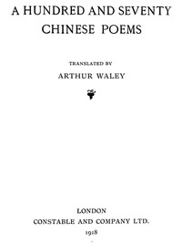 Cover of A Hundred and Seventy Chinese Poems
