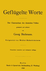 Cover of Geflügelte Worte: Der Citatenschatz des deutschen Volkes