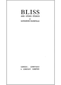 Cover of Bliss, and other stories