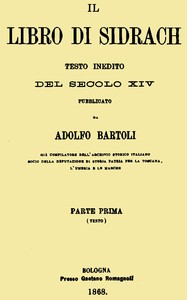 Cover of Il libro di Sidrach: testo inedito del secolo XIV
pubblicato da Adolfo Bartoli