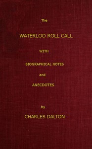 Cover of The Waterloo Roll Call
With Biographical Notes and Anecdotes