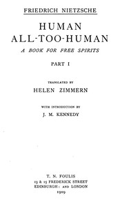 Cover of Human, All-Too-Human: A Book for Free Spirits, Part 1
Complete Works, Volume Six