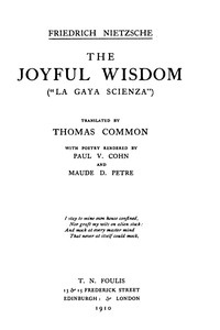 Cover of The Joyful Wisdom ("La Gaya Scienza")
Complete Works, Volume Ten