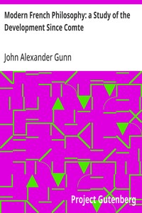 Cover of Modern French Philosophy: a Study of the Development Since Comte