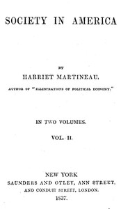 Cover of Society in America, Volume 2 (of 2)