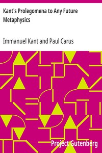 Cover of Kant's Prolegomena to Any Future Metaphysics