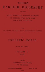 Cover of Modern English biography, volume 1 (of 4), A-H