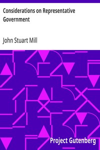 Cover of Considerations on Representative Government
