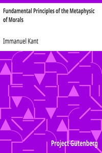 Cover of Fundamental Principles of the Metaphysic of Morals