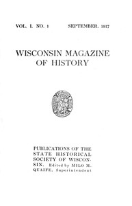 Cover of The Wisconsin Magazine of History, Volume 1, 1917-1918