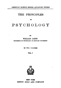Cover of The Principles of Psychology, Volume 1 (of 2)