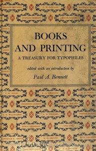 Cover of Books and Printing; a Treasury for Typophiles