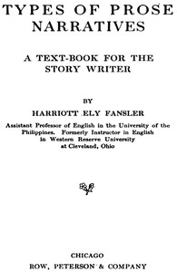 Cover of Types of Prose Narratives: A Text-Book for the Story Writer