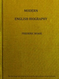 Cover of Modern English biography, volume 2 (of 4), I-Q