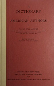 Cover of A dictionary of American authors