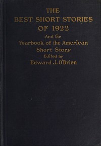 Cover of The best short stories of 1922, and the yearbook of the American short story