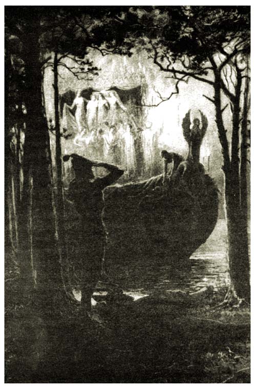 Came forth twelve fair damsels, and saluted King Arthur by his name.