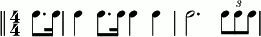 [4/4:&nbsp;8.&nbsp;16&nbsp;|&nbsp;4&nbsp;8.&nbsp;16&nbsp;4&nbsp;4&nbsp;| 2.&nbsp;3(8&nbsp;8&nbsp;8)]