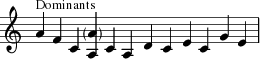 Dominants [G: a' f' c' {a&nbsp;(a')} c' a d' c' e' c' g' e']