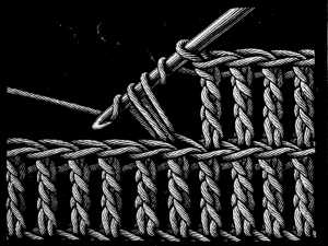 FIG. 418. DOUBLE TREBLES OR ’LONG STITCH’.