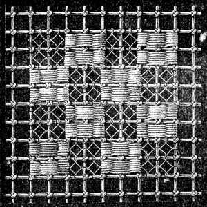 FIG. 673. GROUND WORKED IN DARNING AND LOOP STITCH.