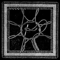 FIG. 762. WHEEL COMPOSED OF BUTTON-HOLE BARS. PASSING FROM ONE BAR TO THE OTHER.