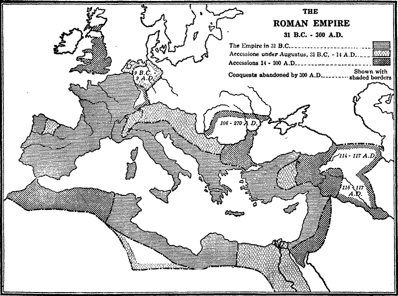 The Roman Empire from 31 B.&nbsp;C. to 300 A.&nbsp;D.
