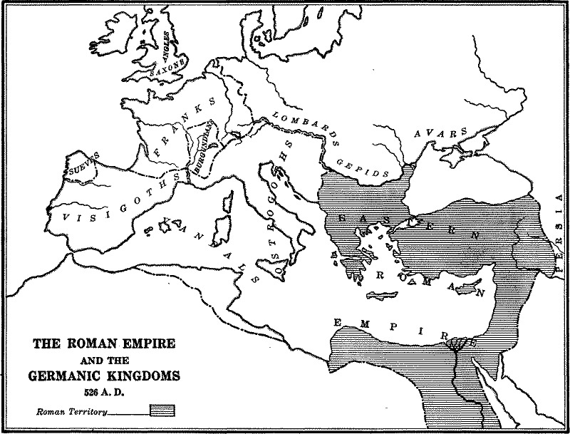 The Roman Empire and the Germanic Kingdoms in 526 A.&nbsp;D.