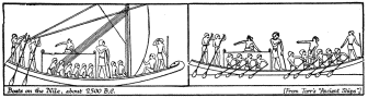 Boats on the Nile, about 2500 B.C. From Torr’s Ancient Ships