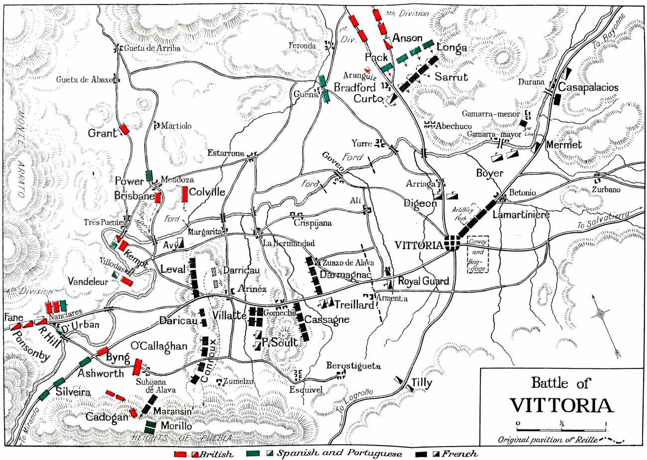 Map of the Battle of Vittoria